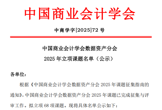 喜报 | 财经商贸学院教师获两项中国商业会计学会数据资产专项课题立项 喜报 | 财经商贸学院教师获两项中国商业会计学会数据资产专项课题立项